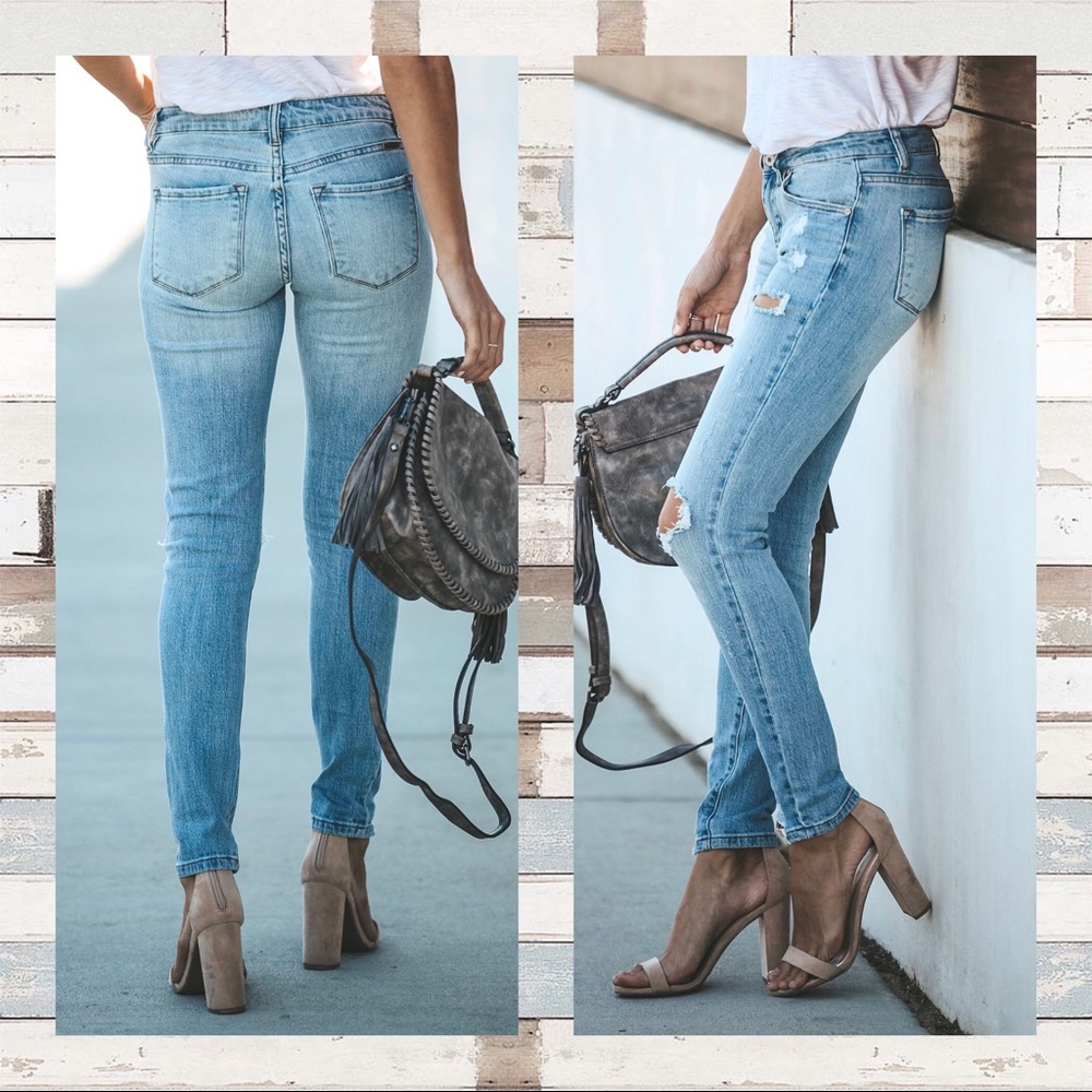 KanCan Distressed Light Wash Universal Skinny Jean - Picture 5 of 8